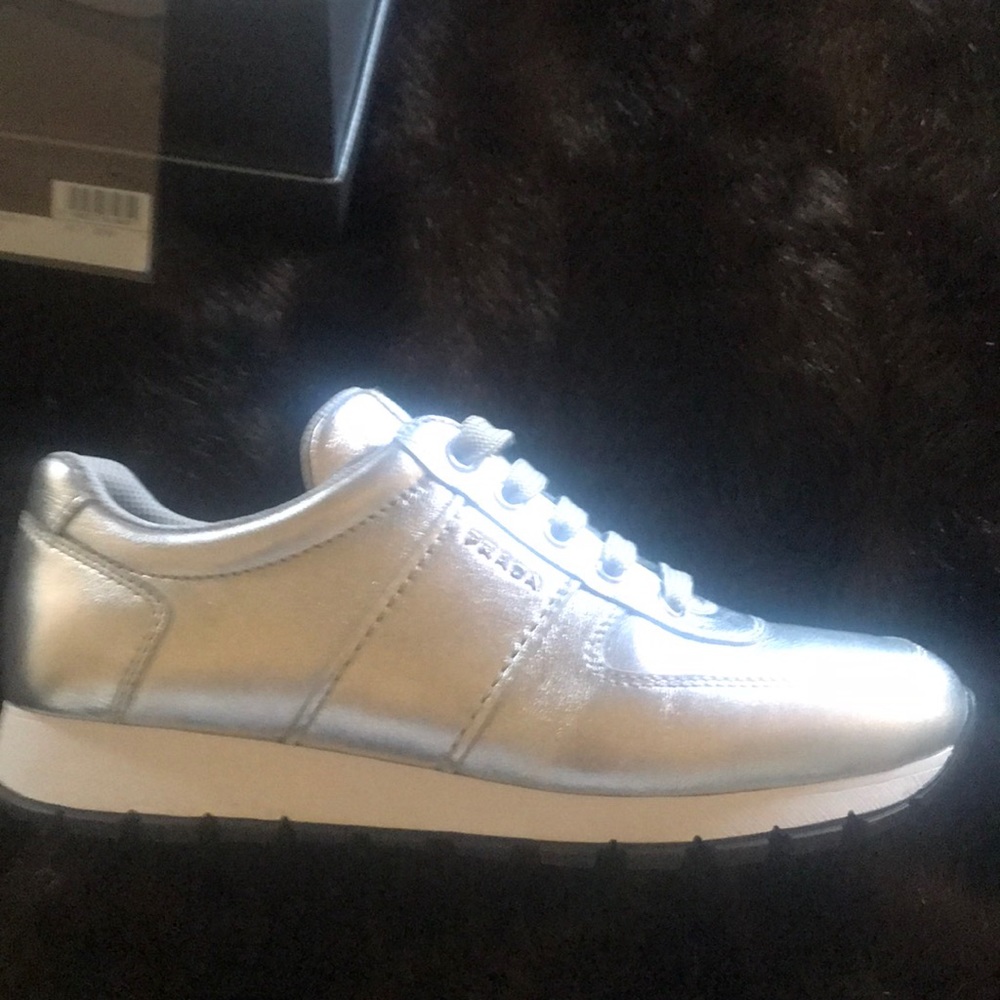 Prada Silver Sneakers - Picture 4 of 6